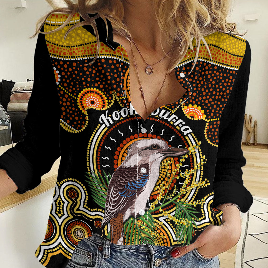 Personalised Australian Astrology Women Casual Shirt Aboriginal Kookaburra Zodiac Sign LT14