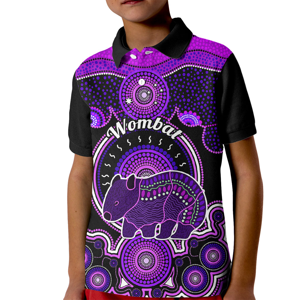 personalised-australian-astrology-kid-polo-shirt-aboriginal-wombat-zodiac-sign
