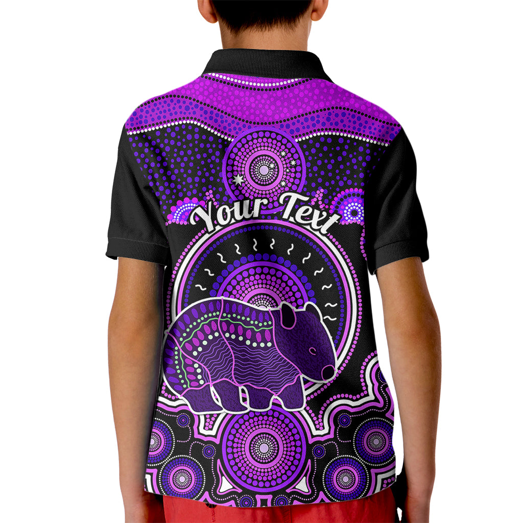 personalised-australian-astrology-kid-polo-shirt-aboriginal-wombat-zodiac-sign