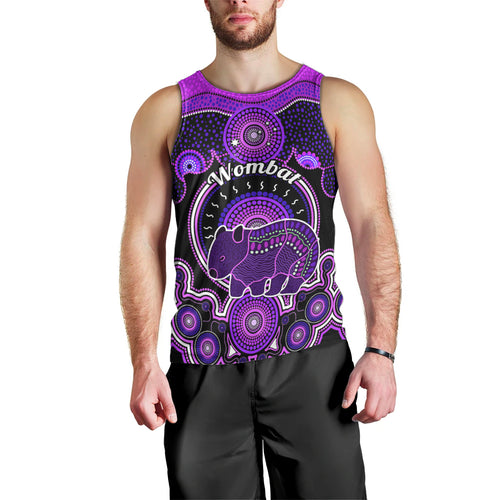 personalised-australian-astrology-men-tank-top-aboriginal-wombat-zodiac-sign