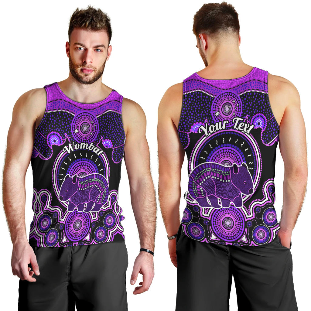personalised-australian-astrology-men-tank-top-aboriginal-wombat-zodiac-sign
