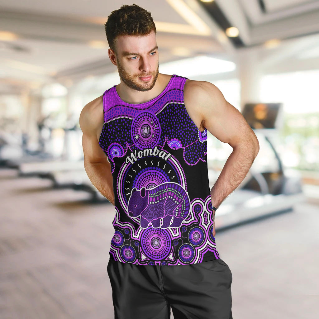 personalised-australian-astrology-men-tank-top-aboriginal-wombat-zodiac-sign