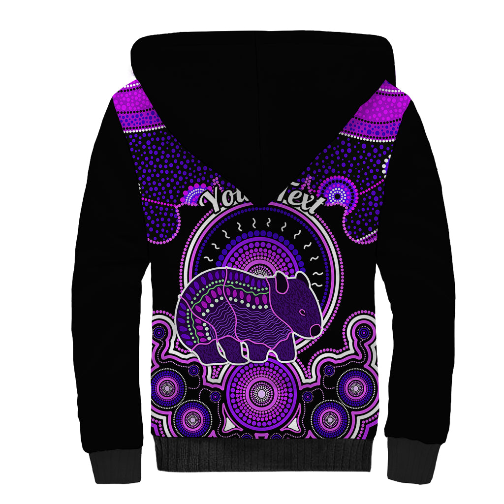 personalised-australian-astrology-sherpa-hoodie-aboriginal-wombat-zodiac-sign