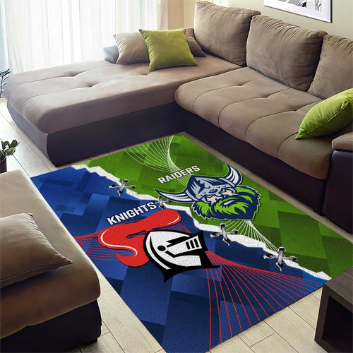 Knights and Raiders Area Rug Dynamic Sporty Version