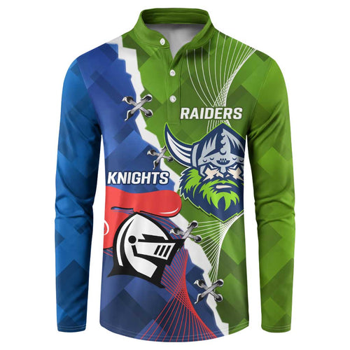 Personalised Knights and Raiders Button Sweatshirt Dynamic Sporty Version