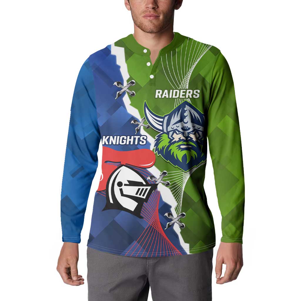 Personalised Knights and Raiders Button Sweatshirt Dynamic Sporty Version