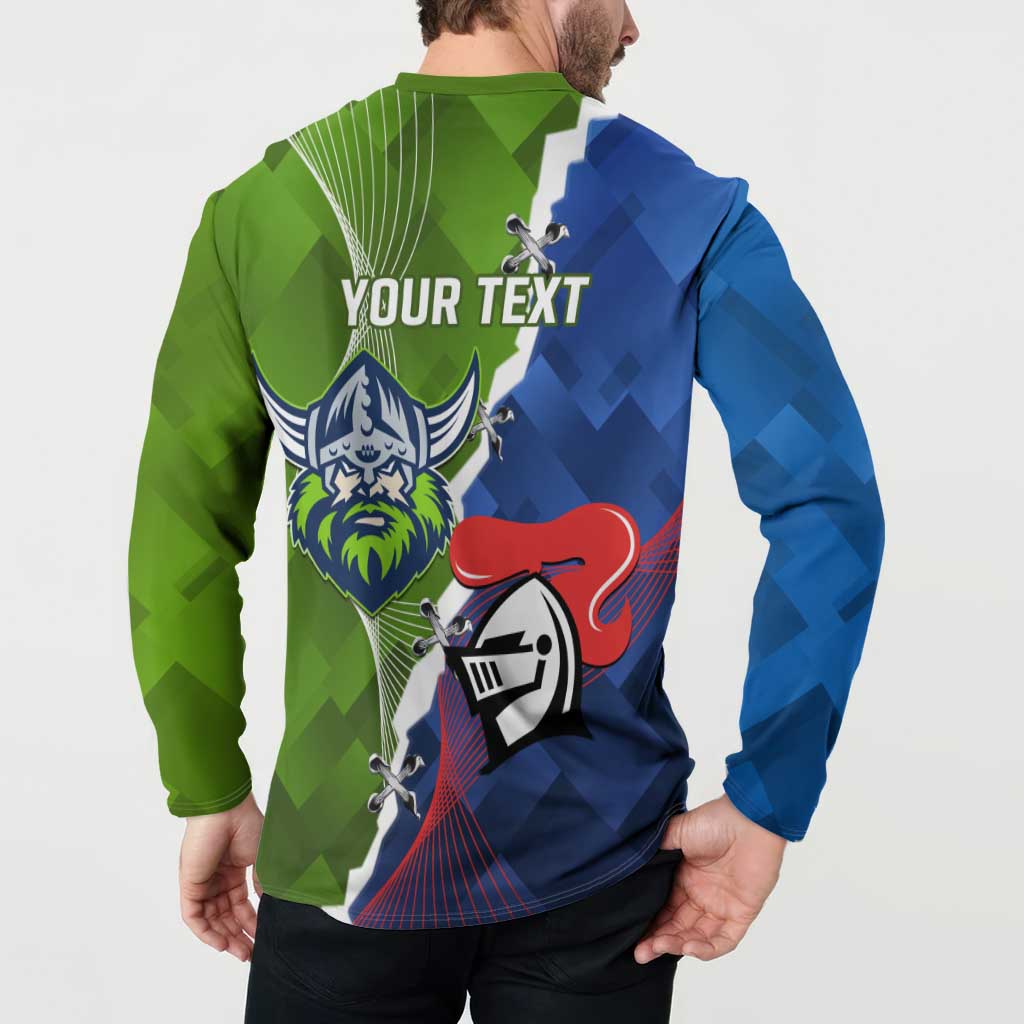 Personalised Knights and Raiders Button Sweatshirt Dynamic Sporty Version