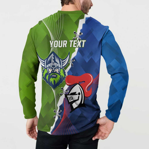 Personalised Knights and Raiders Button Sweatshirt Dynamic Sporty Version