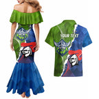 Personalised Knights and Raiders Couples Matching Mermaid Dress and Hawaiian Shirt Dynamic Sporty Version