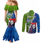 Personalised Knights and Raiders Couples Matching Mermaid Dress and Long Sleeve Button Shirt Dynamic Sporty Version