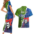 Personalised Knights and Raiders Couples Matching Short Sleeve Bodycon Dress and Hawaiian Shirt Dynamic Sporty Version