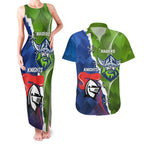 Personalised Knights and Raiders Couples Matching Tank Maxi Dress and Hawaiian Shirt Dynamic Sporty Version
