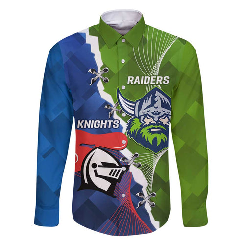 Personalised Knights and Raiders Family Matching Long Sleeve Bodycon Dress and Hawaiian Shirt Dynamic Sporty Version