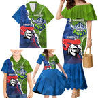 Personalised Knights and Raiders Family Matching Mermaid Dress and Hawaiian Shirt Dynamic Sporty Version