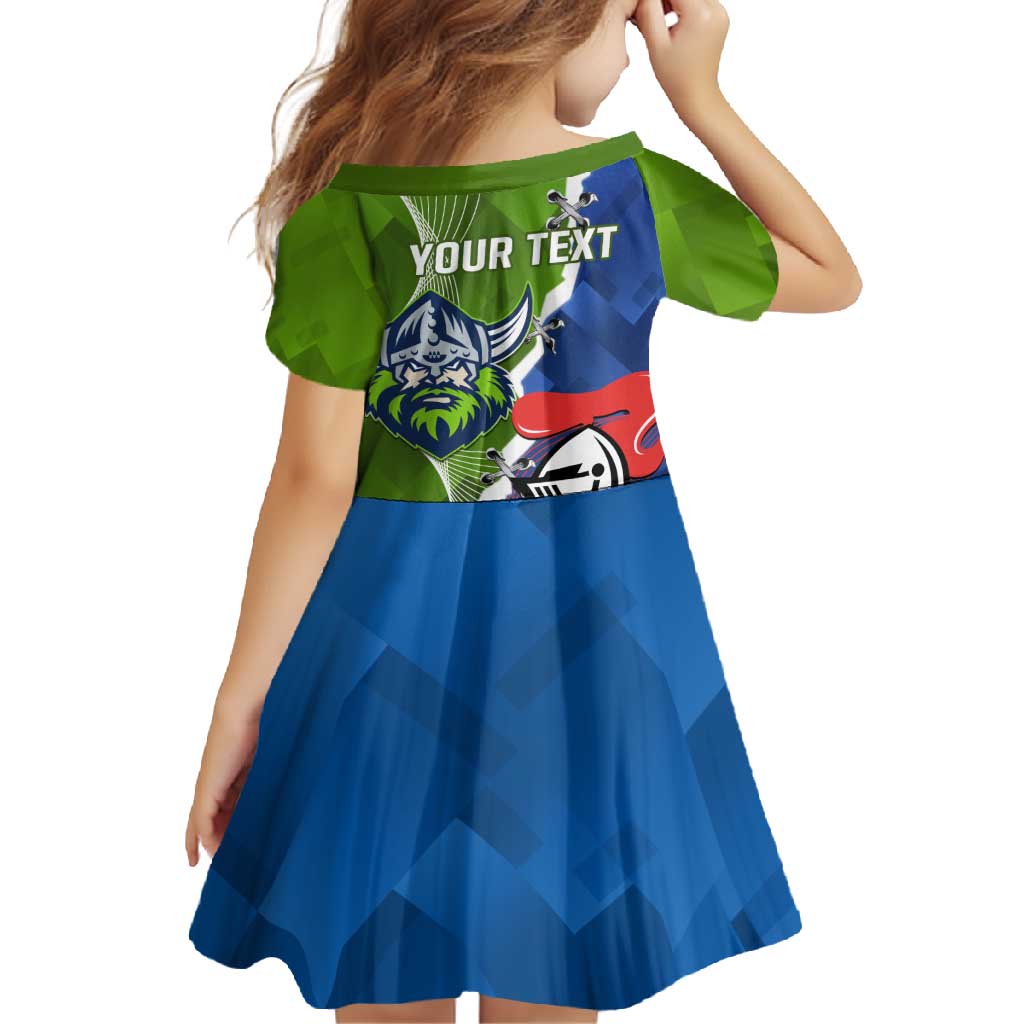 Personalised Knights and Raiders Family Matching Off Shoulder Maxi Dress and Hawaiian Shirt Dynamic Sporty Version