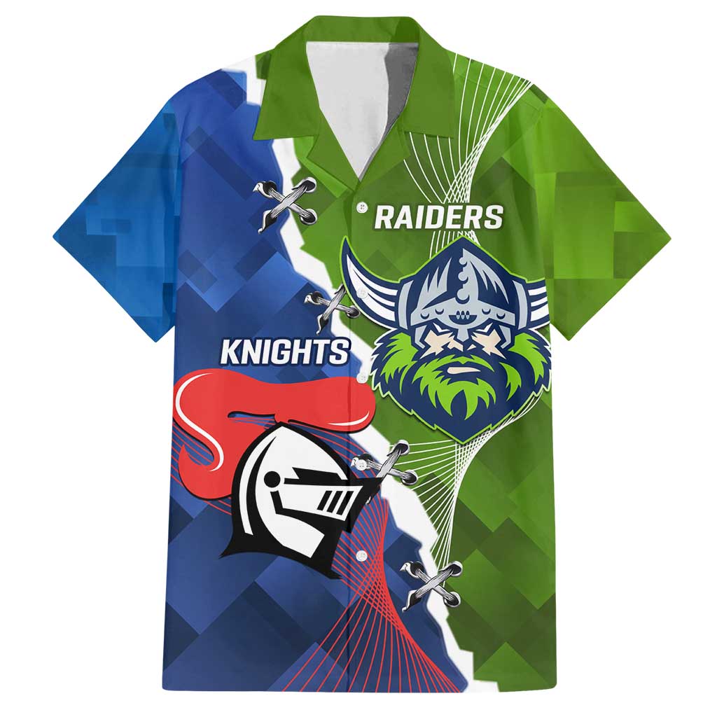 Personalised Knights and Raiders Family Matching Off Shoulder Maxi Dress and Hawaiian Shirt Dynamic Sporty Version