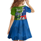 Personalised Knights and Raiders Family Matching Off Shoulder Short Dress and Hawaiian Shirt Dynamic Sporty Version