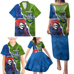 Personalised Knights and Raiders Family Matching Puletasi and Hawaiian Shirt Dynamic Sporty Version