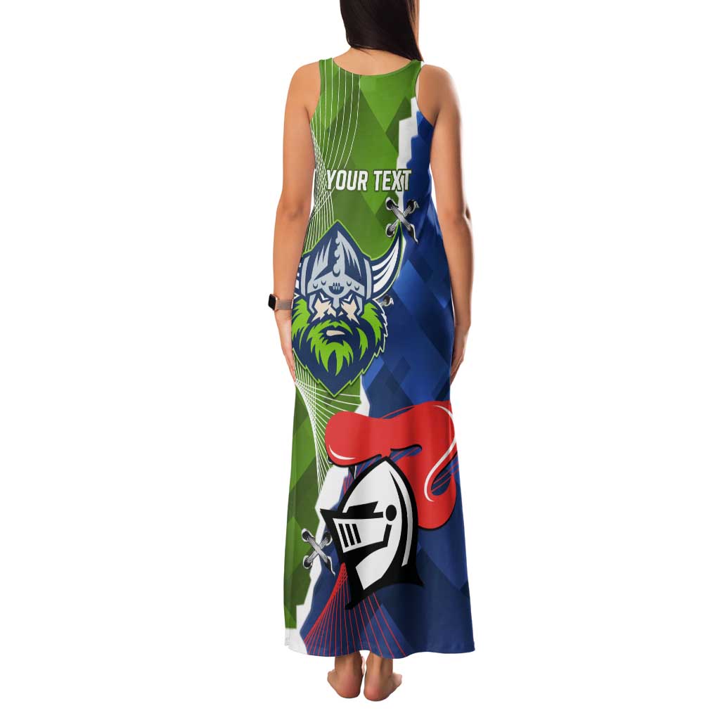 Personalised Knights and Raiders Family Matching Tank Maxi Dress and Hawaiian Shirt Dynamic Sporty Version