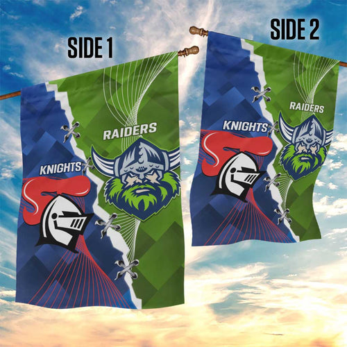 Knights and Raiders Garden Flag Dynamic Sporty Version