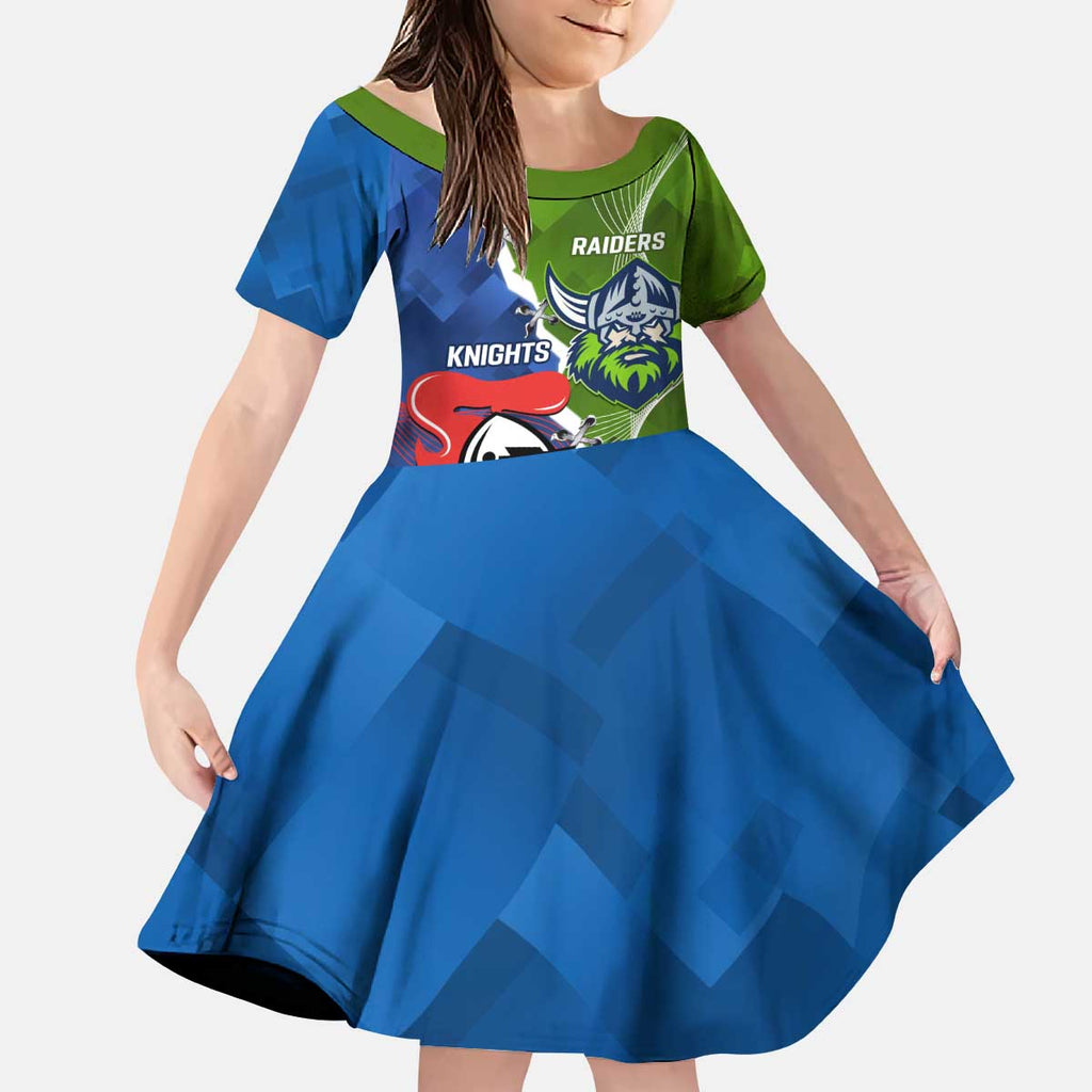 Personalised Knights and Raiders Kid Short Sleeve Dress Dynamic Sporty Version