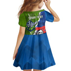 Personalised Knights and Raiders Kid Short Sleeve Dress Dynamic Sporty Version