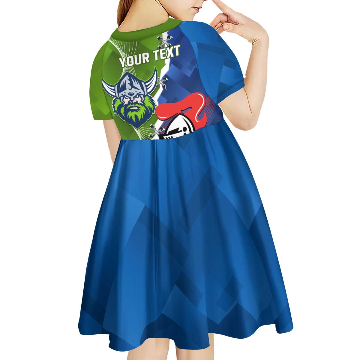 Personalised Knights and Raiders Kid Short Sleeve Dress Dynamic Sporty Version