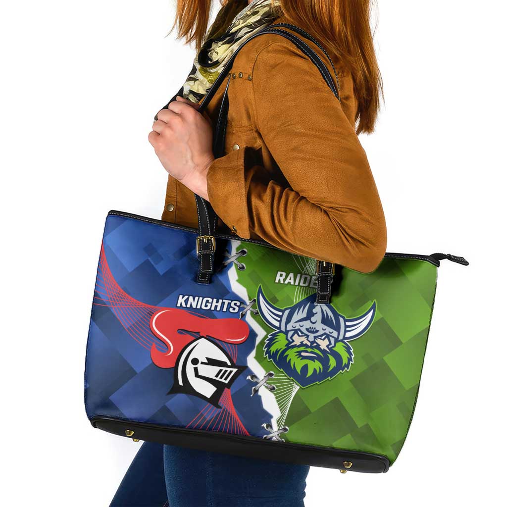 Knights and Raiders Leather Tote Bag Dynamic Sporty Version