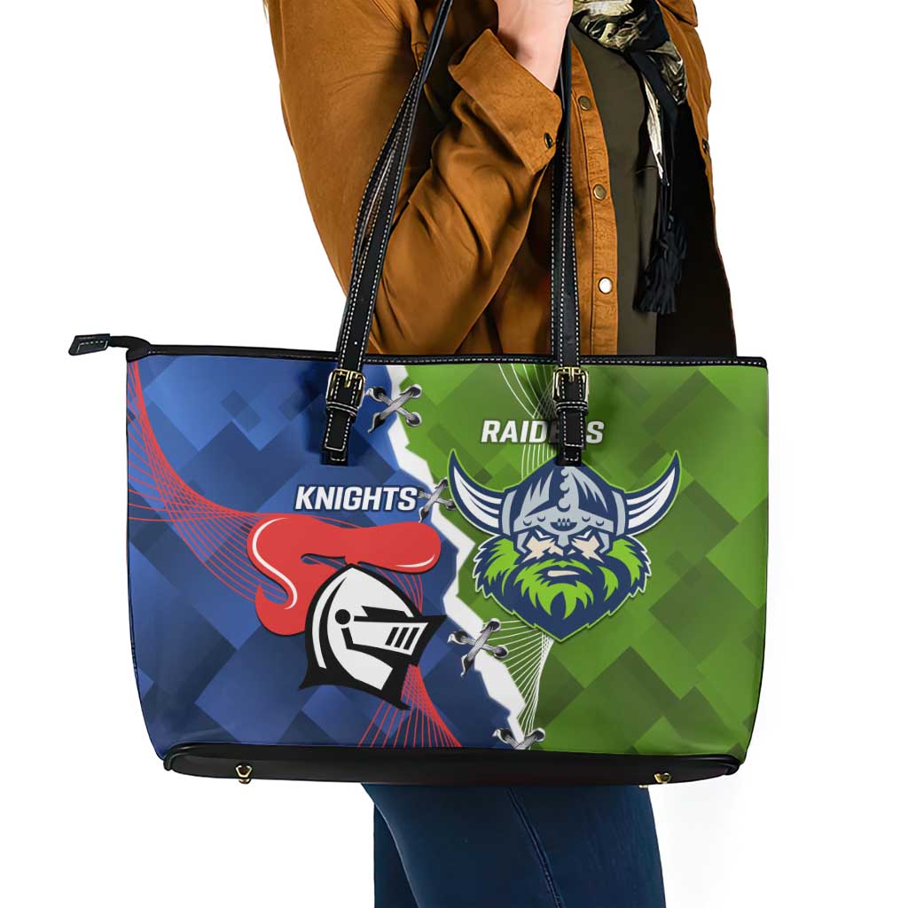 Knights and Raiders Leather Tote Bag Dynamic Sporty Version