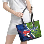 Knights and Raiders Leather Tote Bag Dynamic Sporty Version