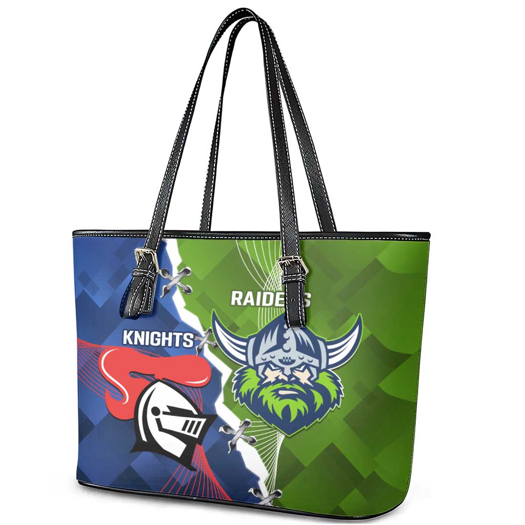 Knights and Raiders Leather Tote Bag Dynamic Sporty Version