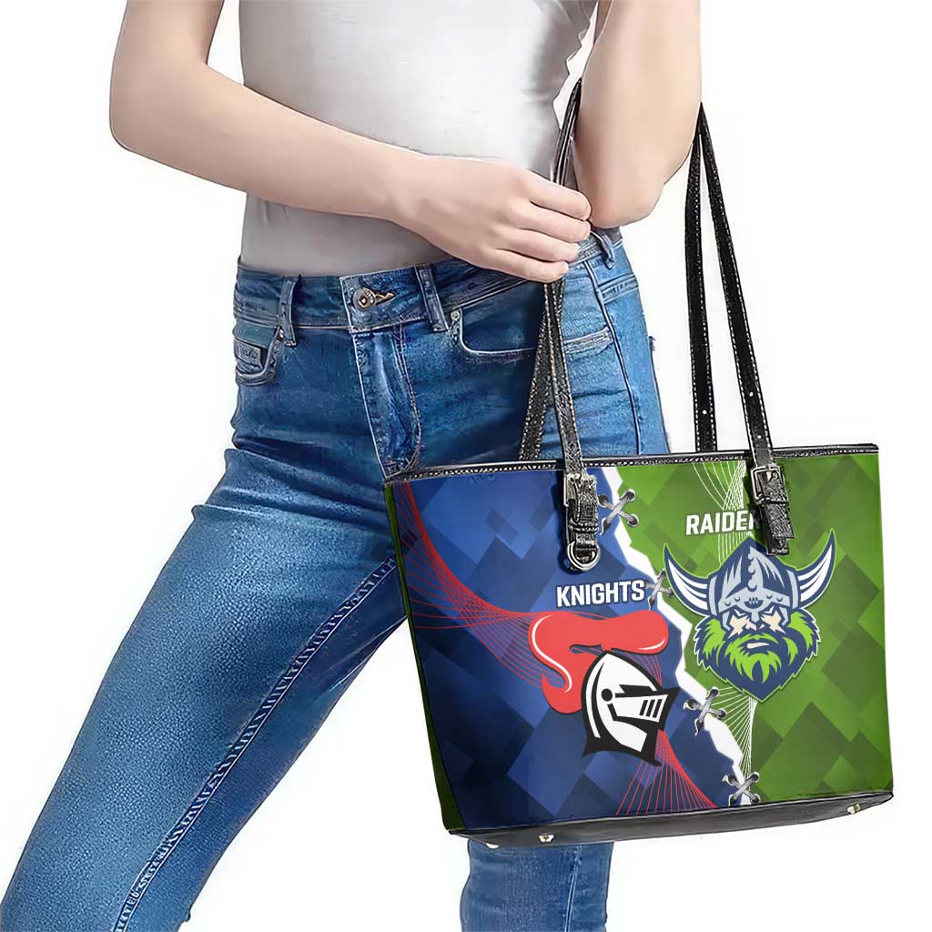 Knights and Raiders Leather Tote Bag Dynamic Sporty Version