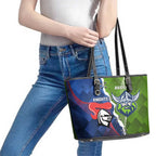 Knights and Raiders Leather Tote Bag Dynamic Sporty Version