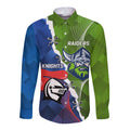 Personalised Knights and Raiders Long Sleeve Button Shirt Dynamic Sporty Version
