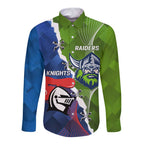 Personalised Knights and Raiders Long Sleeve Button Shirt Dynamic Sporty Version