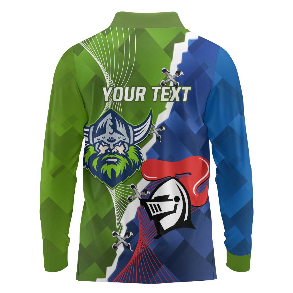 Personalised Knights and Raiders Long Sleeve Polo Shirt Dynamic Sporty Version