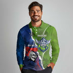 Personalised Knights and Raiders Long Sleeve Polo Shirt Dynamic Sporty Version