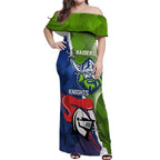 Personalised Knights and Raiders Off Shoulder Maxi Dress Dynamic Sporty Version