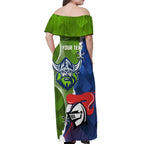 Personalised Knights and Raiders Off Shoulder Maxi Dress Dynamic Sporty Version