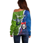 Personalised Knights and Raiders Off Shoulder Sweater Dynamic Sporty Version