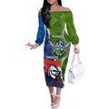 Personalised Knights and Raiders Off The Shoulder Long Sleeve Dress Dynamic Sporty Version