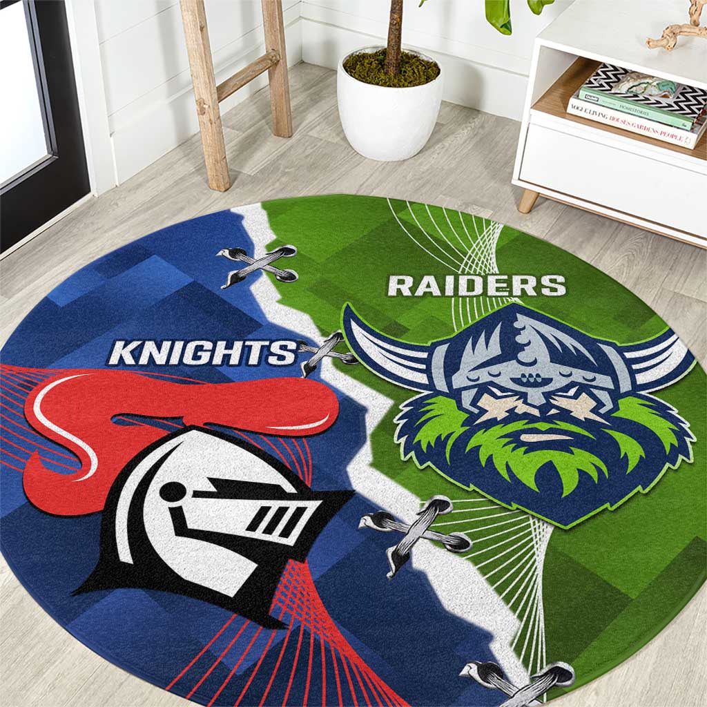 Knights and Raiders Round Carpet Dynamic Sporty Version