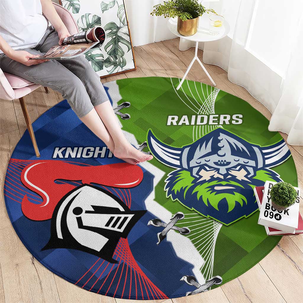 Knights and Raiders Round Carpet Dynamic Sporty Version