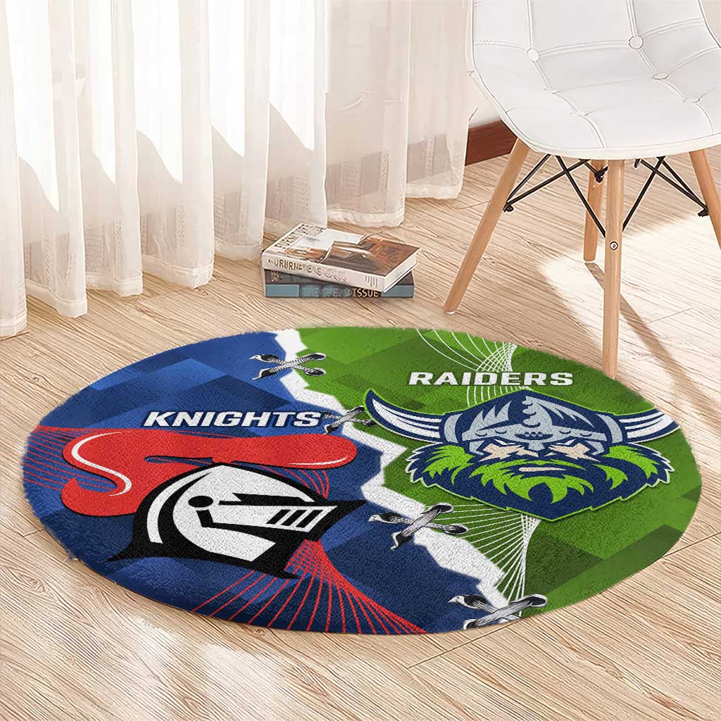 Knights and Raiders Round Carpet Dynamic Sporty Version