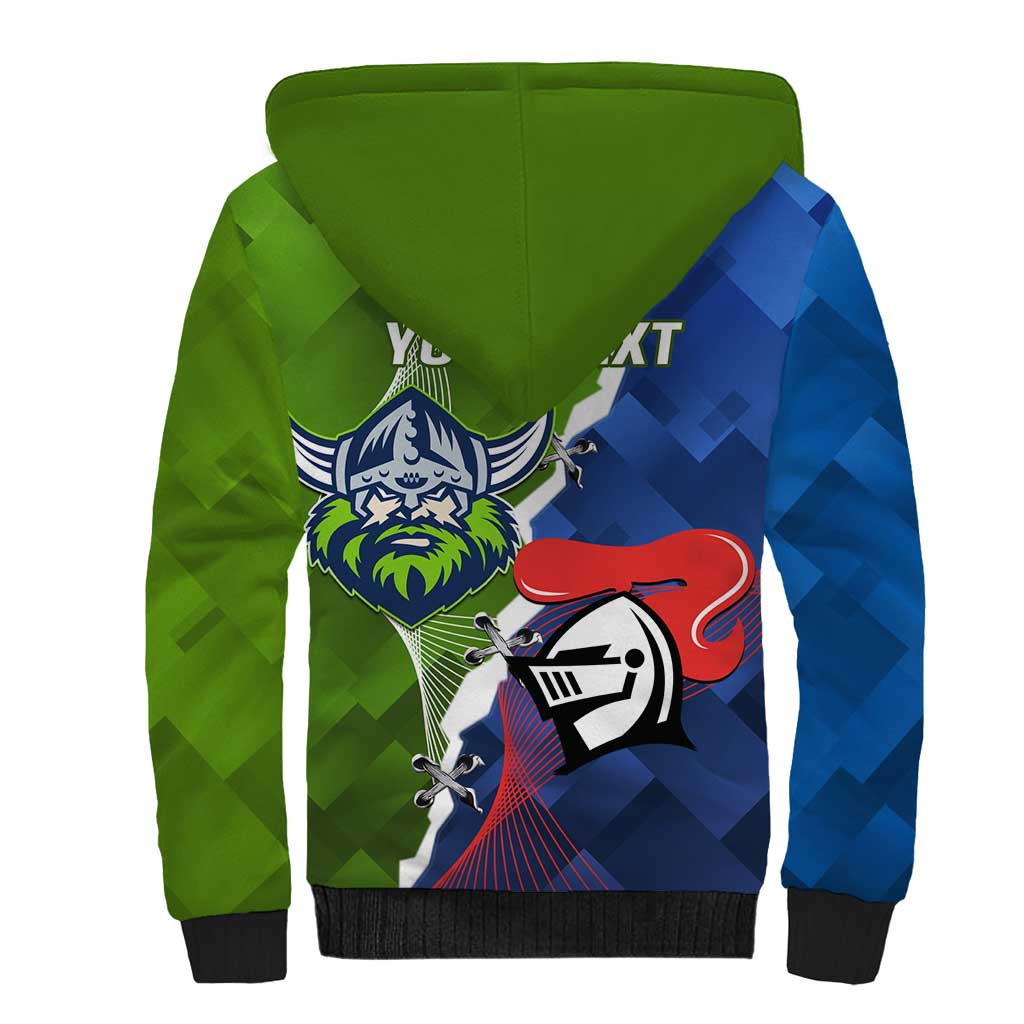 Personalised Knights and Raiders Sherpa Hoodie Dynamic Sporty Version