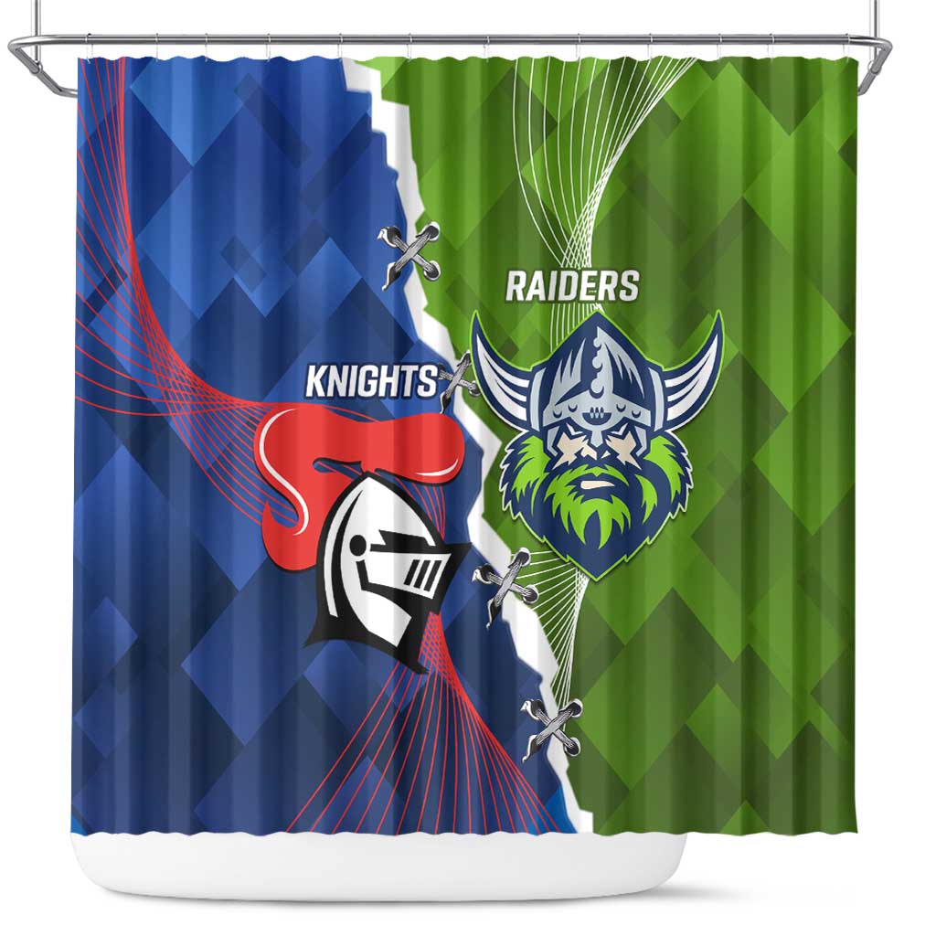 Knights and Raiders Shower Curtain Dynamic Sporty Version