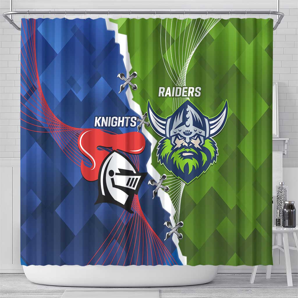 Knights and Raiders Shower Curtain Dynamic Sporty Version