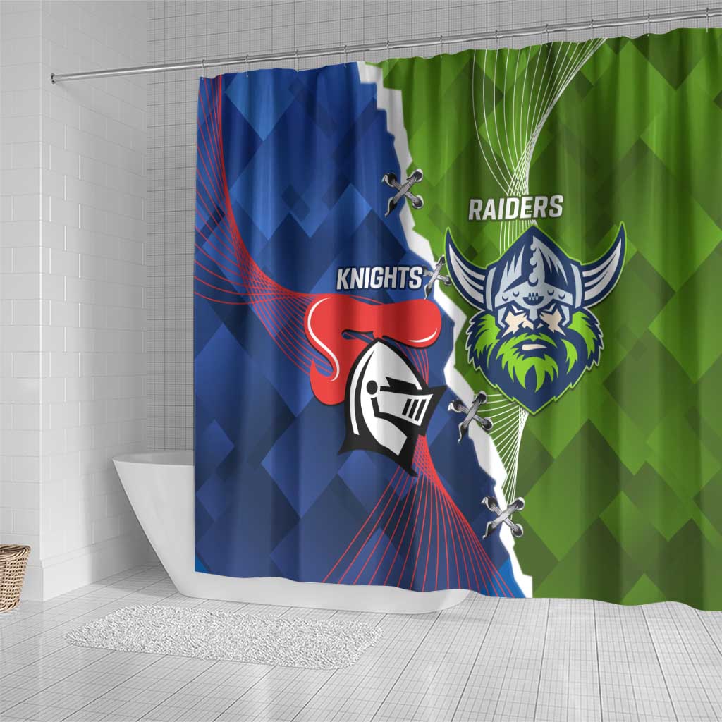 Knights and Raiders Shower Curtain Dynamic Sporty Version
