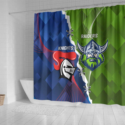 Knights and Raiders Shower Curtain Dynamic Sporty Version