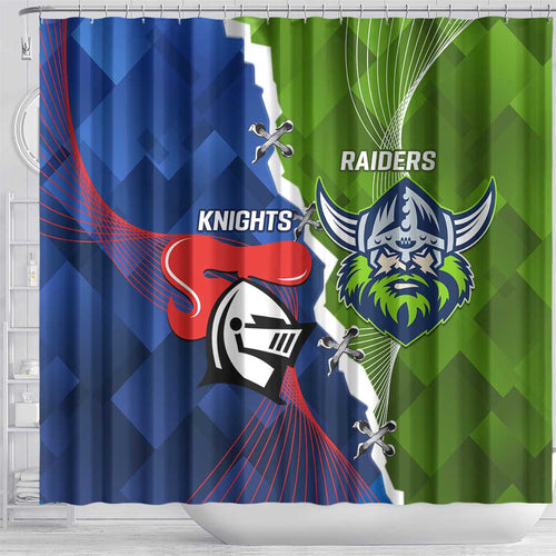 Knights and Raiders Shower Curtain Dynamic Sporty Version